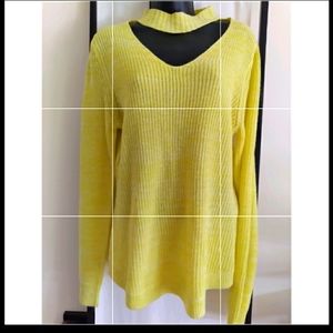 DEREK HEART YELLOW AND WHITE SWEATER